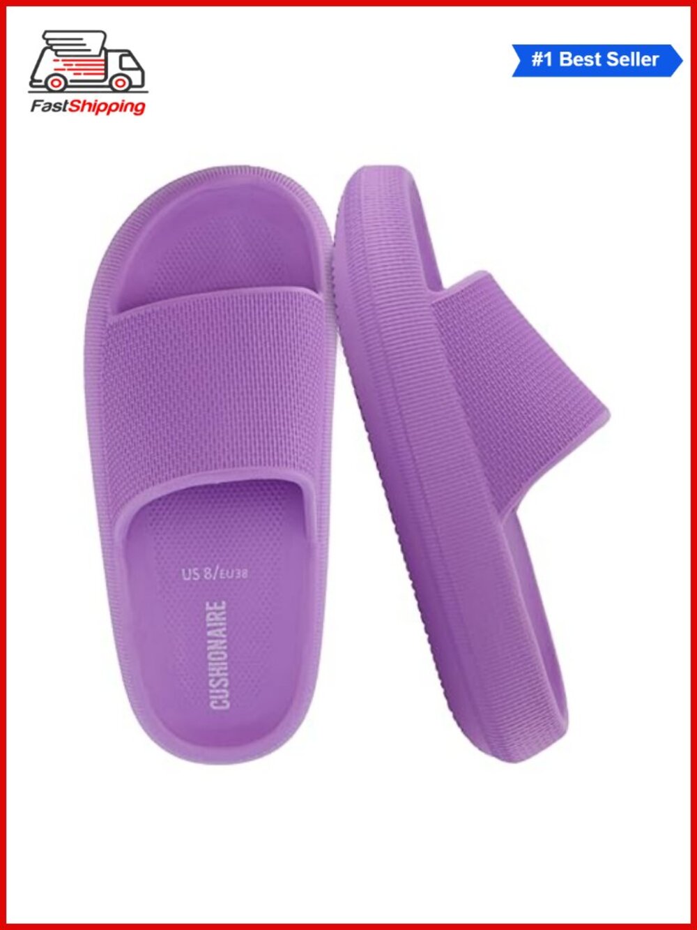 CUSHIONAIRE Feather EVA Slides Womens Slip On Sandals Shower Beach Cloud